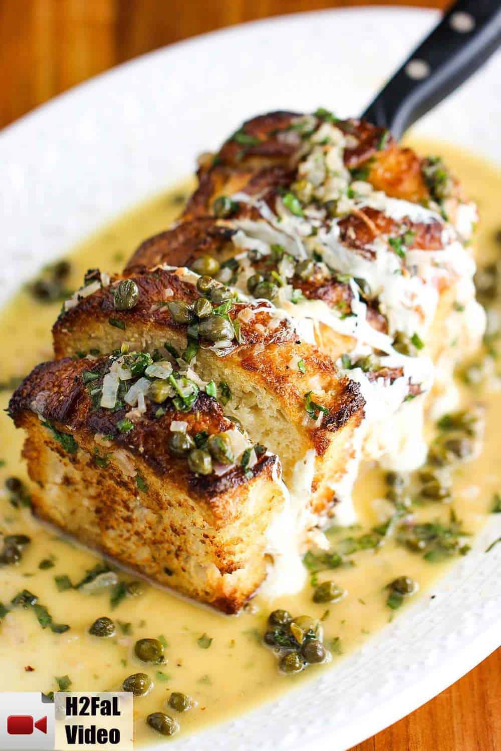 Speeding all Romano is an Italian loaf with mozzarella and a caper and anchovy sauce