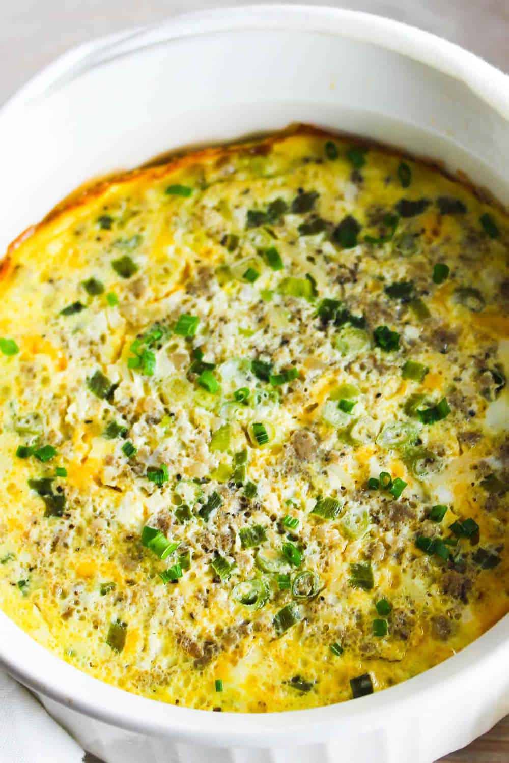 Instant Pot cheesy sausage and ham frittata recipe