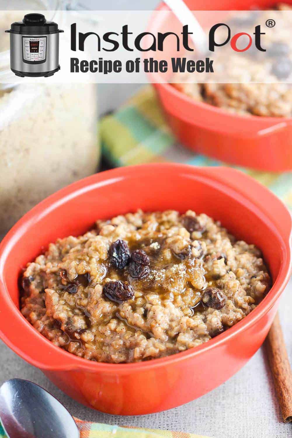 Instant Pot Cinnamon Raisin Steel-Cut Oats recipe